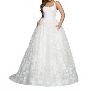 NEW DAVINCI BRIDAL glitter tulle ball gown in ivory